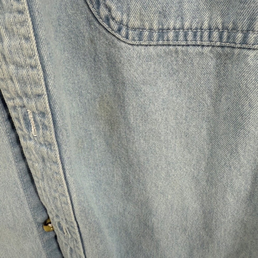 Harbour Bay Coca Cola Denim Chambray Button Up Shirt Men's M Embroidered Logo - Picture 4 of 8